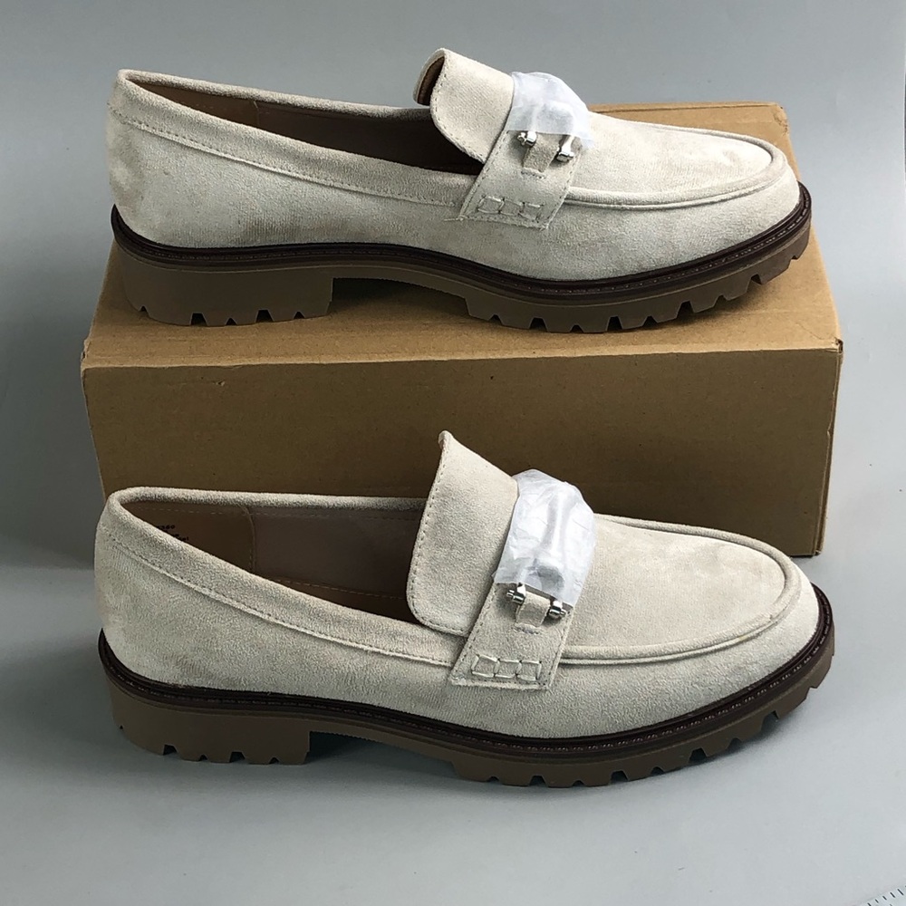 Journee Collection Beige Suede Slip-On Loafers Size 10